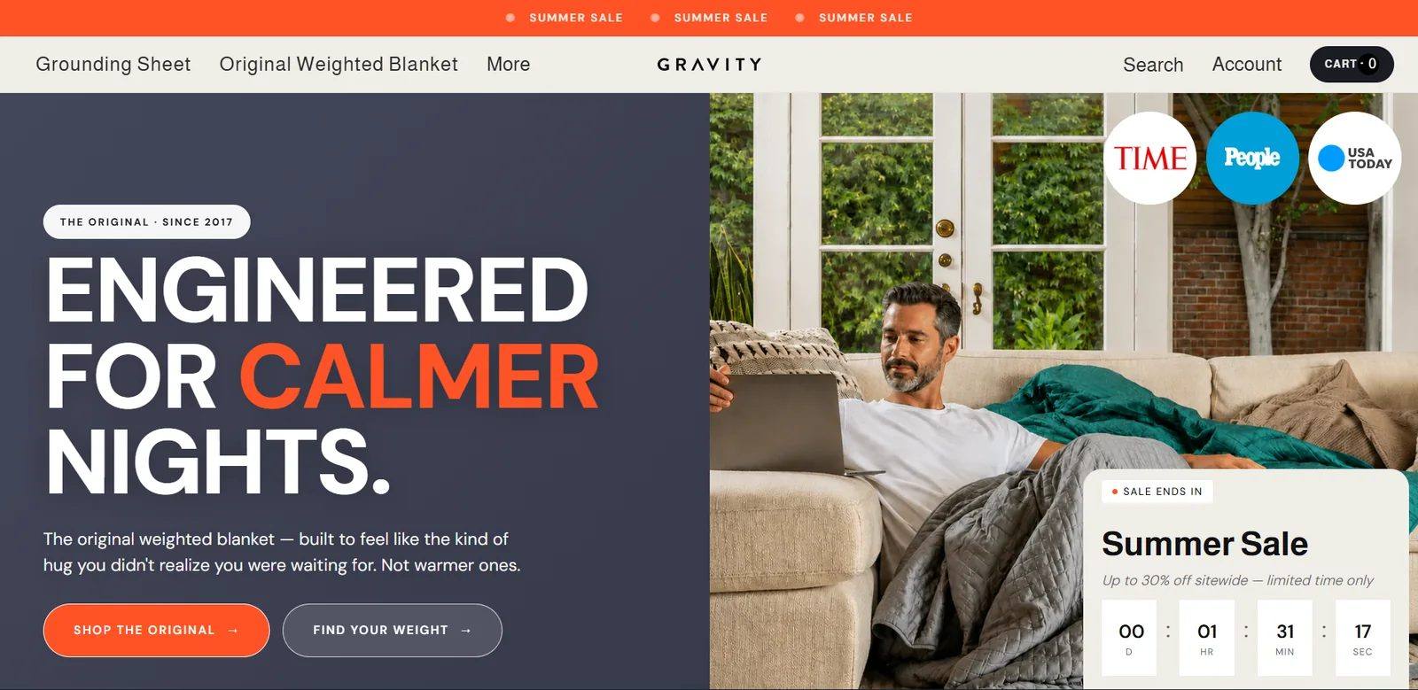 Gravity Blankets website